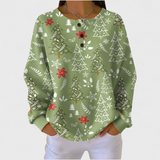 Marloes | Sweater with Christmas Tree Motif