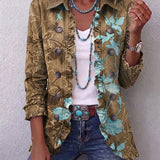 Lily | Boho Gradient Vintage Floral Ruffle Jacket