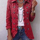 Riley | Bohemian Paisley Ombré Print Ruffled Jacket