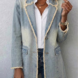 Hannah | Vintage-Style Oversized Blazer with Raw Edges